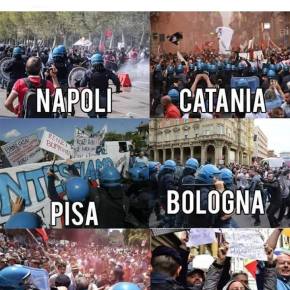 Renzi protetto non dalla GENTE ma dalle SQUADRE DELLA MORTE! Premio NOBEL per la pace alla POLIZIA ITALIANA!! Grazie di agevolare la distruzione del paese!