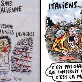 Charlie Hebdo SFOTTE pure i morti del TERREMOTO AD AMATRICE!! Chi si sente ancora Charlie Hebdo?